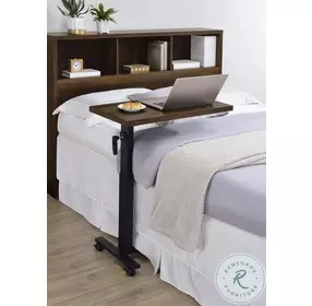 Westpark Dark Pine Height Adjustable Mobile Bedside Table