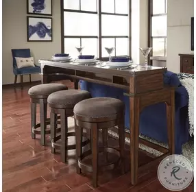 Sierra Skies Russet Brown Round Swivel Bar Stool