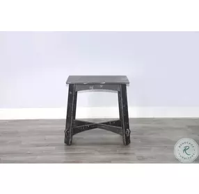 Ember Grace Black Sand 15" Rectangular Chair Side Table