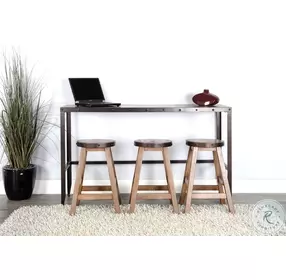 Willow Nest Antique Brown Wood Counter Height Stool