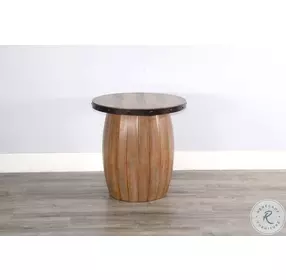 Rustic Refined Brown Round End Table