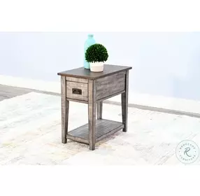 Ember Grace Gray 15" Rectangular Chair Side Table