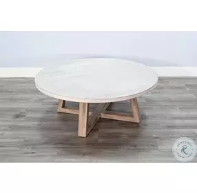 Cozy Luxe Light Gray Rowan Round 48" Round Coffee Table