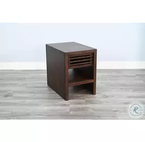 Golden Hearth Dark Brown 18" Rectangular Chair Side Table
