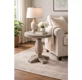 Ember Grace Natural 24" Round Chair Side Table