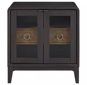 Aurora Peppercorn Glass Door Nightstand