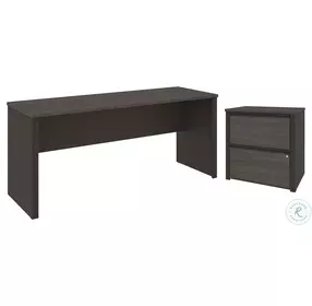 Prestige Bark Grey And Slate 71" Narrow Desk Shell