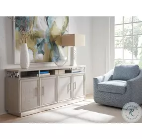 Barrington Misty White and Silver Leaf Oakbrook TV Stand