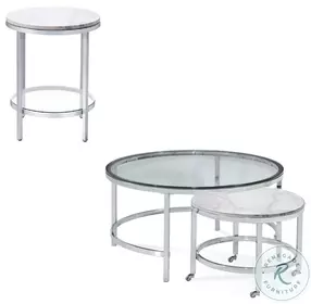 Jadyn White Round Nesting Cocktail Table