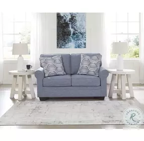 Carissa Manor Denim Performance Fabric Loveseat