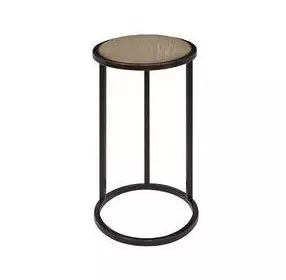 Elements Toffee Metal and Wood Top Chairside Table