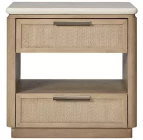 Elements Toffee 2 Drawer Nightstand with Rope Fronts