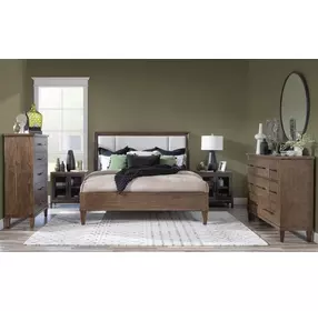 Artisans Place Brown and Beige California King Upholstered Bed