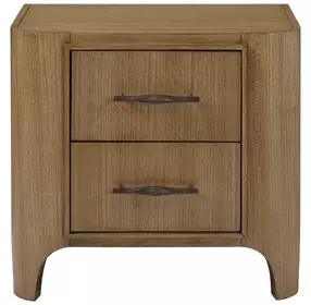 Blue Mallee Brown 2 Drawer Nightstand with USB Charging