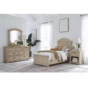 Heritage Coast Sea Oat 1 Drawer Nightstand with USB Charging