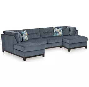 Maxon Place Navy 3 Piece Sectional with Chaise