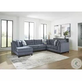 Maxon Place Navy 3 Piece Sectional with LAF Chaise