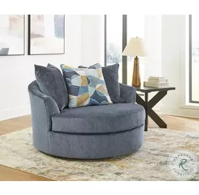 Maxon Place Navy Oversized Swivel Accent Chair