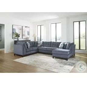 Maxon Place Navy 3 Piece Sectional with RAF Chaise