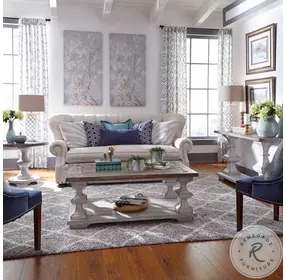 Sedona Heavy Distressed White And Gravel Sofa Table