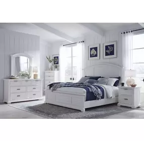 Heritage Coast Coastal White Full Panel Bed