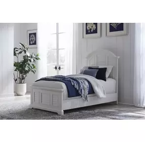 Heritage Coast Coastal White Twin Panel Bed