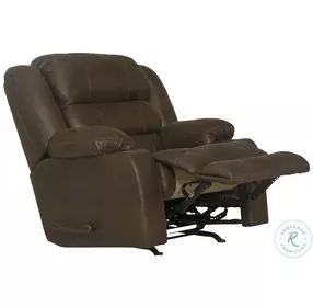 Beckley Walnut Rocker Recliner with Dual Cupholders