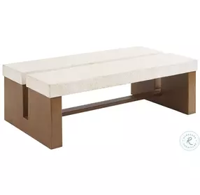 Palm Desert Poolside Cream And Brown Rectangular Occasional Table Set