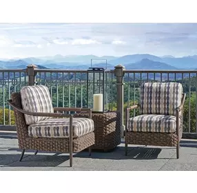 Kilimanjaro Beige and Black Upholstered Outdoor Occasional Chair