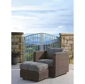 Kilimanjaro Black Upholstered Rectangular Outdoor Ottoman