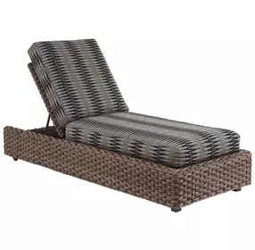 Kilimanjaro Black and Gray Outdoor 83" Chaise Lounge