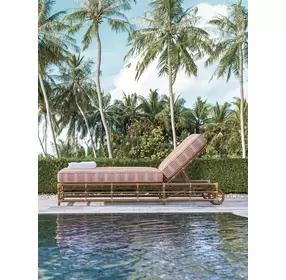 Sandpiper Bay Pink and White Outdoor 82" Chaise Lounge