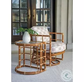 Sandpiper Bay Brown Outdoor Demilune End Table