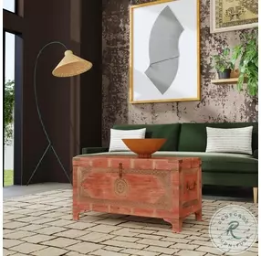 Artifacts Blush Pink Storage Trunk Coffee Table