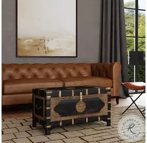 Artifacts Brown Storage Trunk Coffee Table