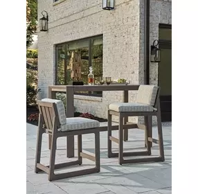 Mozambique Beige Upholstered Outdoor Bar Stool