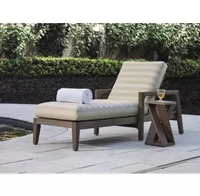 Mozambique Beige and Tan Outdoor 83" Chaise Lounge