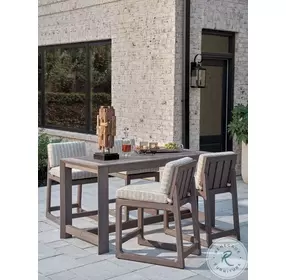 Mozambique Taupe Gray Outdoor Adjustable Height Bistro Table
