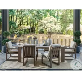 Mozambique Taupe Gray Outdoor Rectangular Dining Table