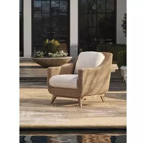 Isle of Palms Beige Upholstered Outdoor Lounge Chair