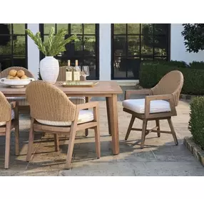 Isle of Palms Beige Upholstered Outdoor Arm Chair
