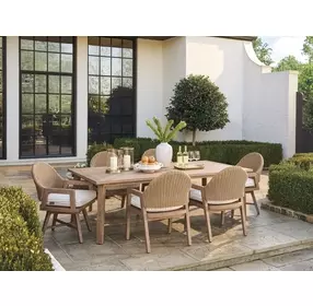 Isle of Palms Beige and Tan Upholstered Swivel Outdoor Dining Chair