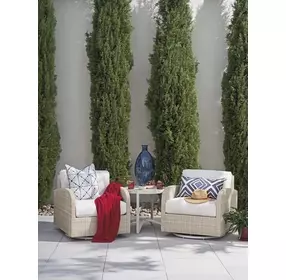 Sand Dune Cream Outdoor Round Stone Top End Table