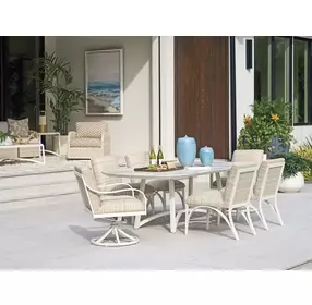 Sand Dune Ivory and Taupe Upholstered Outdoor Dining Side Chair