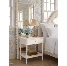 Haven Warm White Rectangle Floor Mirror