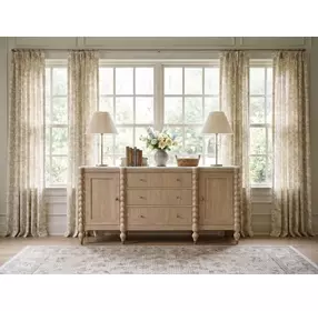 Haven Sun Oak 72" 3 Drawer Credenza