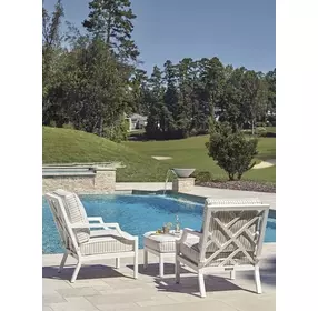Island Classic Beige and Brown Upholstered Outdoor Lounge Chair
