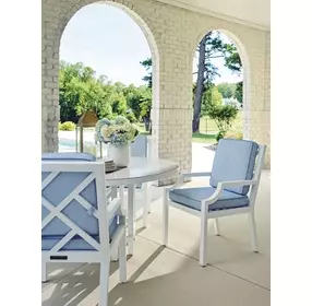 Island Classic Blue Upholstered Outdoor Arm Chair