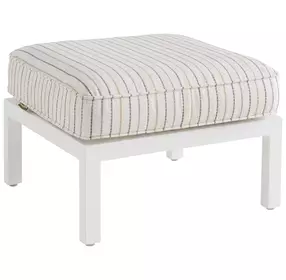 Island Classic Cream and Brown Upholstered Outdoor Rectangular Ottoman
