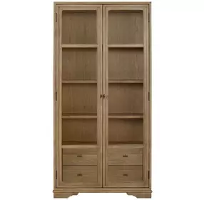 Magnolia Cashew 2 Glass Door Tall Display Cabinet
